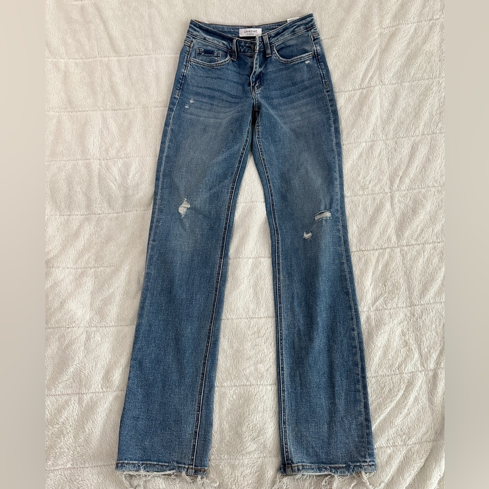 Lovervet by Vervet Distressed Blue Jeans Size 5 (27) 34” inseam